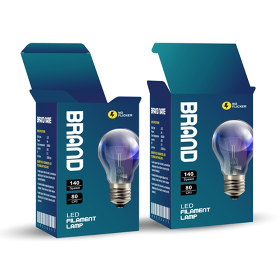 Led Bulb Packaging Box Design and illustration Vector